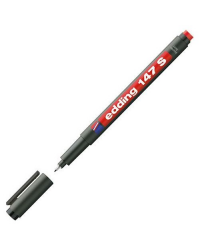 Edding 147S Kırmızı Asetat Kalemi Silgili