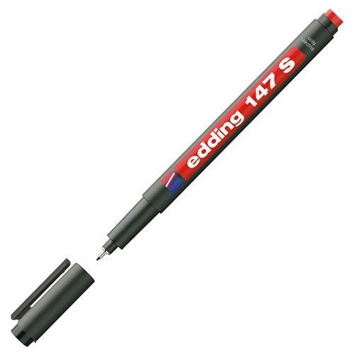 Edding 147S Kırmızı Asetat Kalemi Silgili Edding 147S Kırmızı Asetat Kalemi Silgili