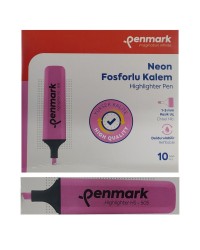 Penmark Fosforlu Kalem Neon Pembe Renk (10 Adet)