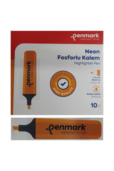 Penmark Fosforlu Kalem Neon Turuncu Renk (10 Adet)