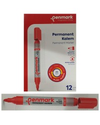 Penmark Permanent Marker Koli Kalemi Kırmızı Renk (12 Adet)