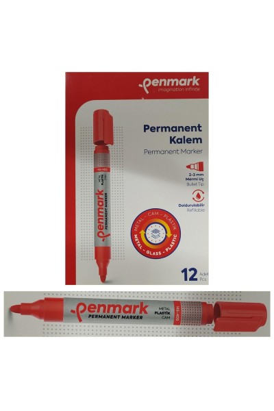 Penmark Permanent Marker Koli Kalemi Kırmızı Renk (12 Adet) Penmark Permanent Marker Koli Kalemi Kırmızı Renk (12 Adet)