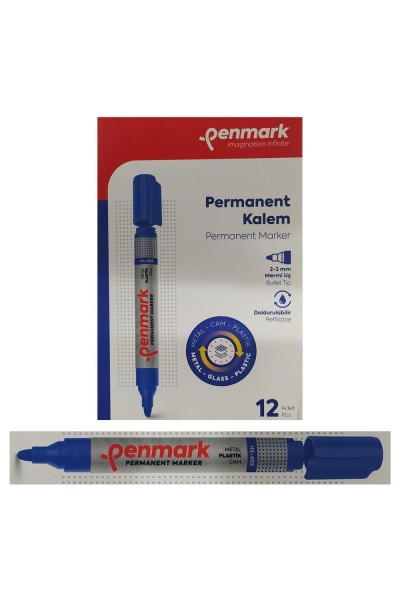 Penmark Permanent Marker Koli Kalemi Mavi Renk (12 Adet) Penmark Permanent Marker Koli Kalemi Mavi Renk (12 Adet)