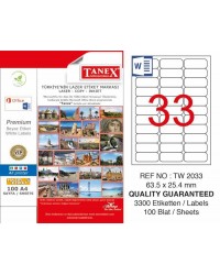 Tanex TW-2003 Laser Etiketi 210 x 99 mm