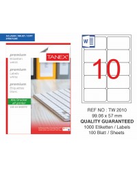 Tanex TW-2010 Laser Etiketi 99,06 x 57 mm