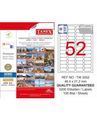 Tanex TW-2052 Laser Etiketi 46,4 x 21,2 mm