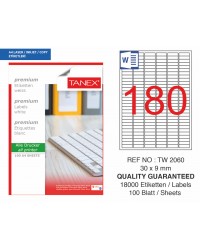 Tanex TW-2060 Laser Etiket 30x 9 mm