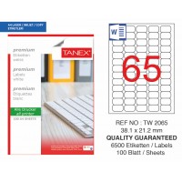 Tanex TW-2065 Laser Etiket 38,1x21,2 mm