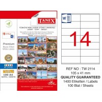 Tanex TW-2114 Laser Etiketi 105 x 41 mm