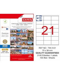 Tanex TW-2121 Laser Etiketi 70 x 38 mm