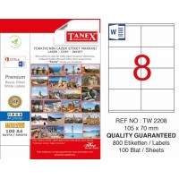 Tanex TW-2208 Laser Etiketi 105 x 70 mm