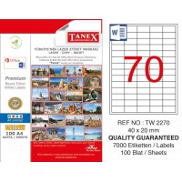 Tanex TW-2270 Laser Etiketi 40 x 20 mm