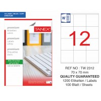 Tanex TW-2312 Laser Etiketi 70x70 mm